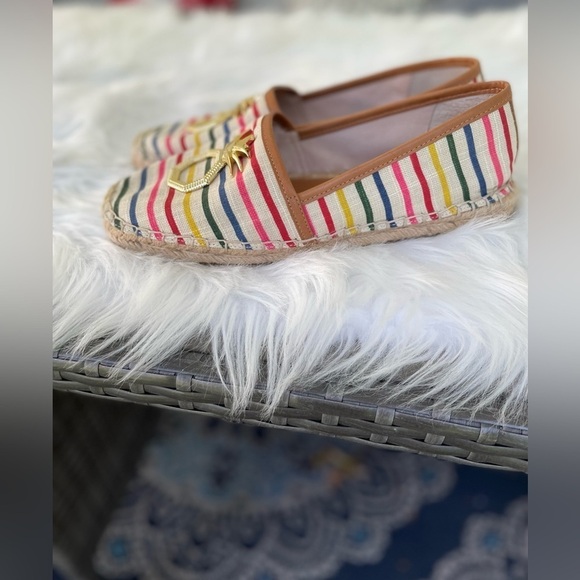 Louise et Cie striped flat espadrilles with gold pineapple - size 7.5 - Picture 12 of 13